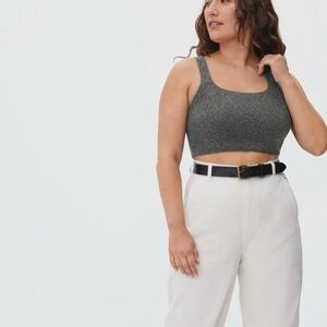 New Everlane The Cozy Stretch Tank Top Size Small Charcoal Grey